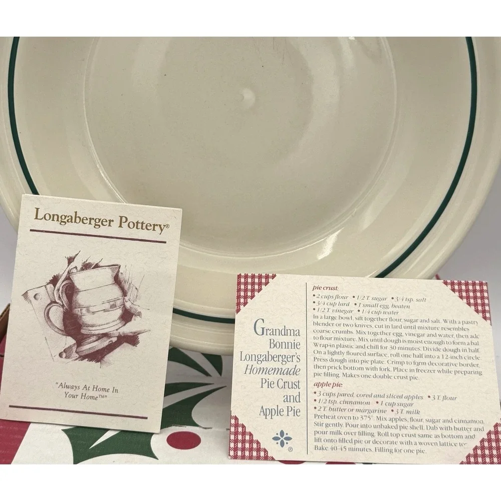 Longaberger Baskets Pie Plate Pottery Woven Traditions Christmas New 10
